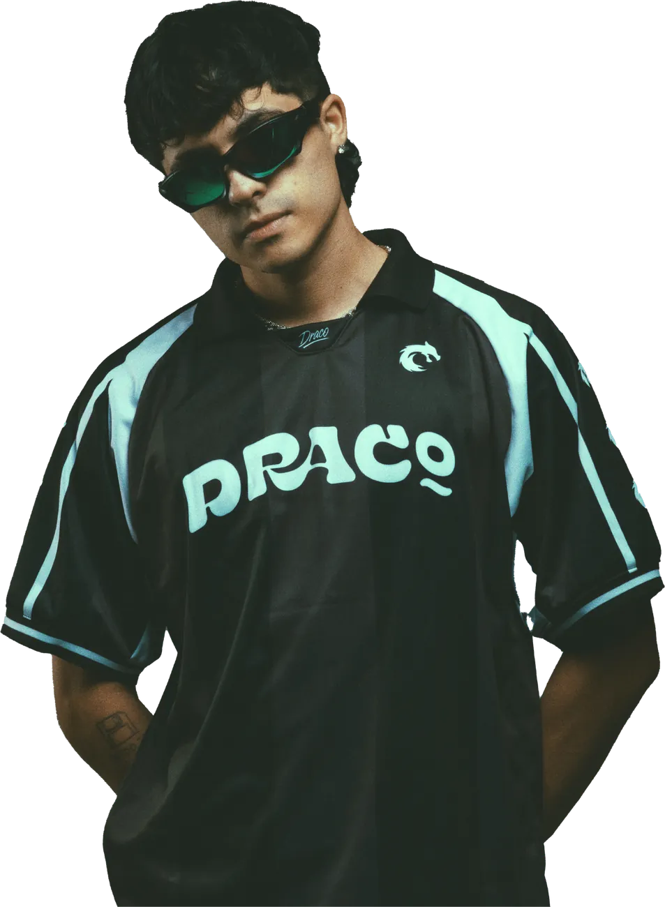 Jesús Morales con una camiseta de su marca Draco